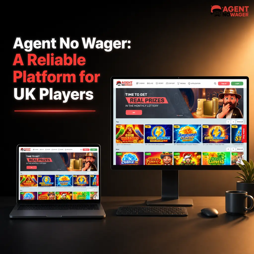 Agent No Wager UK platform offering sports betting, casino gaming, SSL security, and native apps for Android and iOS users