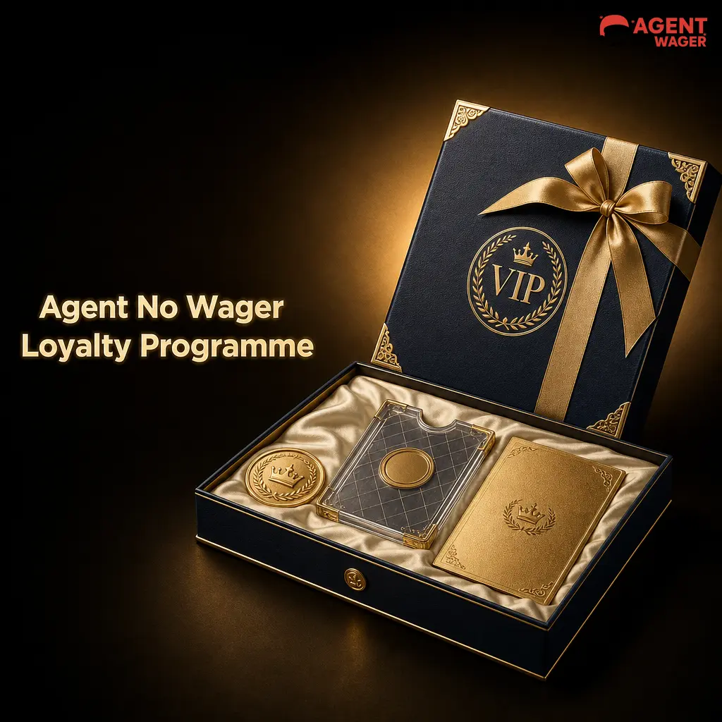 Agent No Wager loyalty programme tiers showing points accumulation, cashback rewards, and VIP benefits for casino and sportsbook players