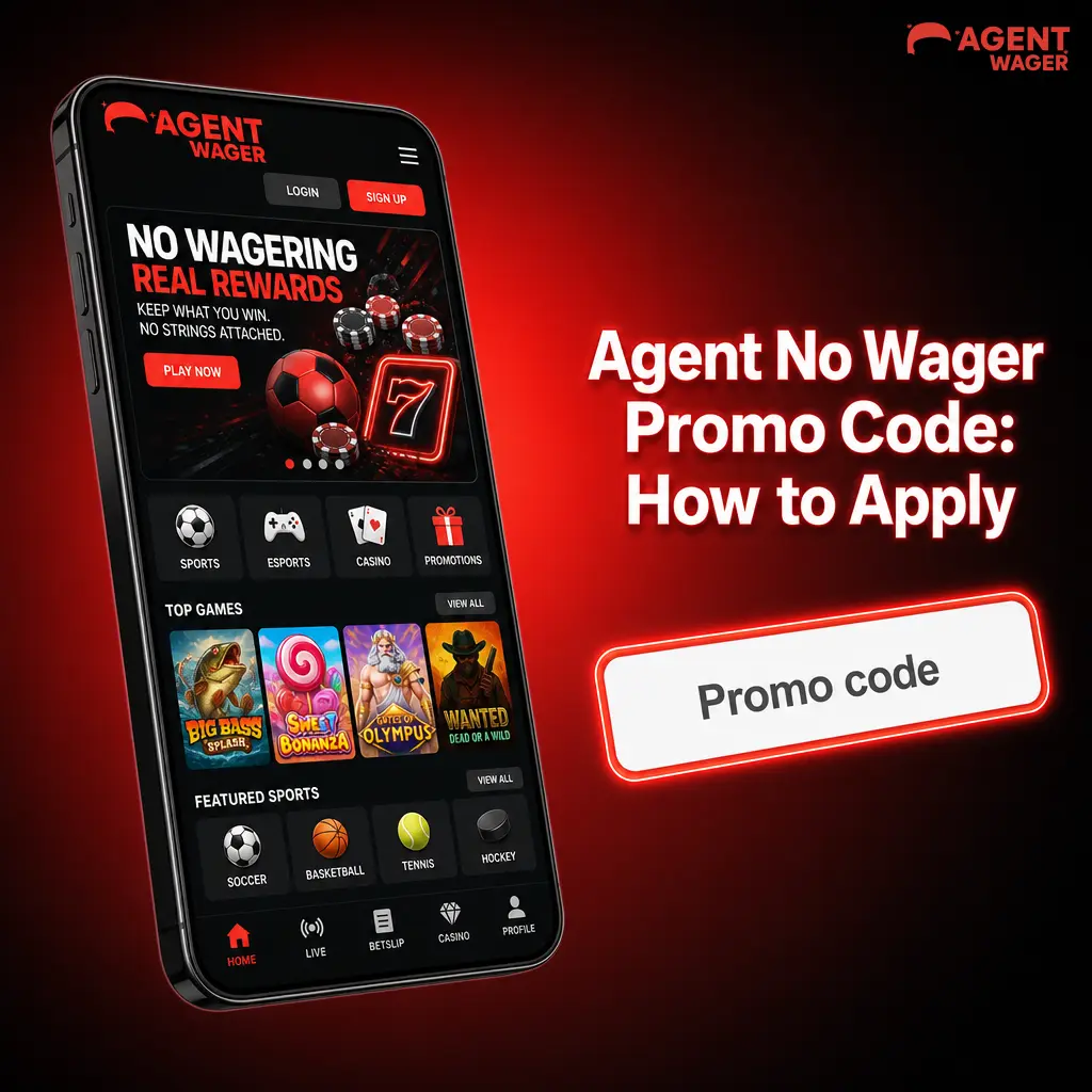 Agent No Wager promo code entry field in cashier section during registration for activating casino bonuses in 2026