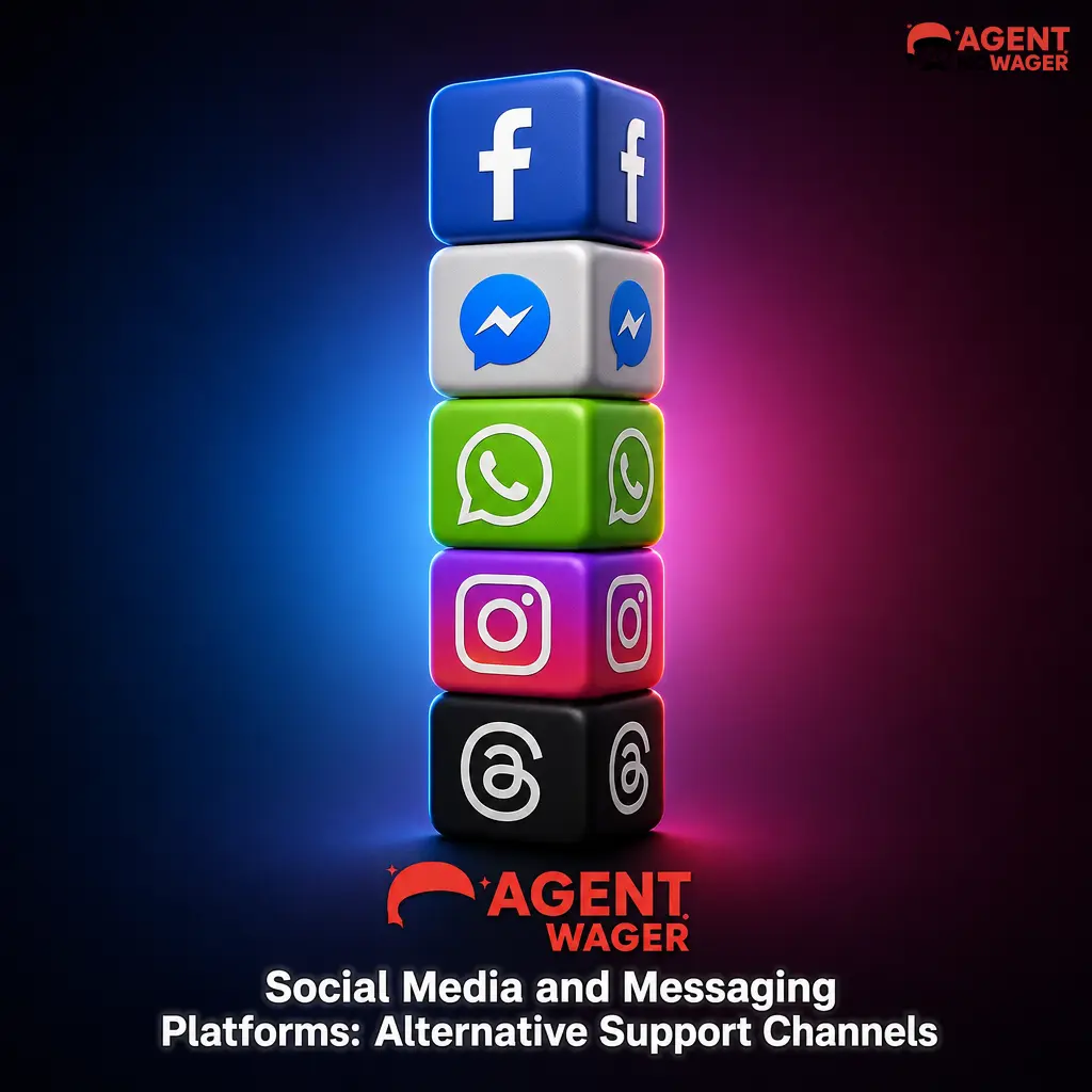 Agent No Wager customer support available via social media and messaging platforms including Facebook, Instagram, and Telegram