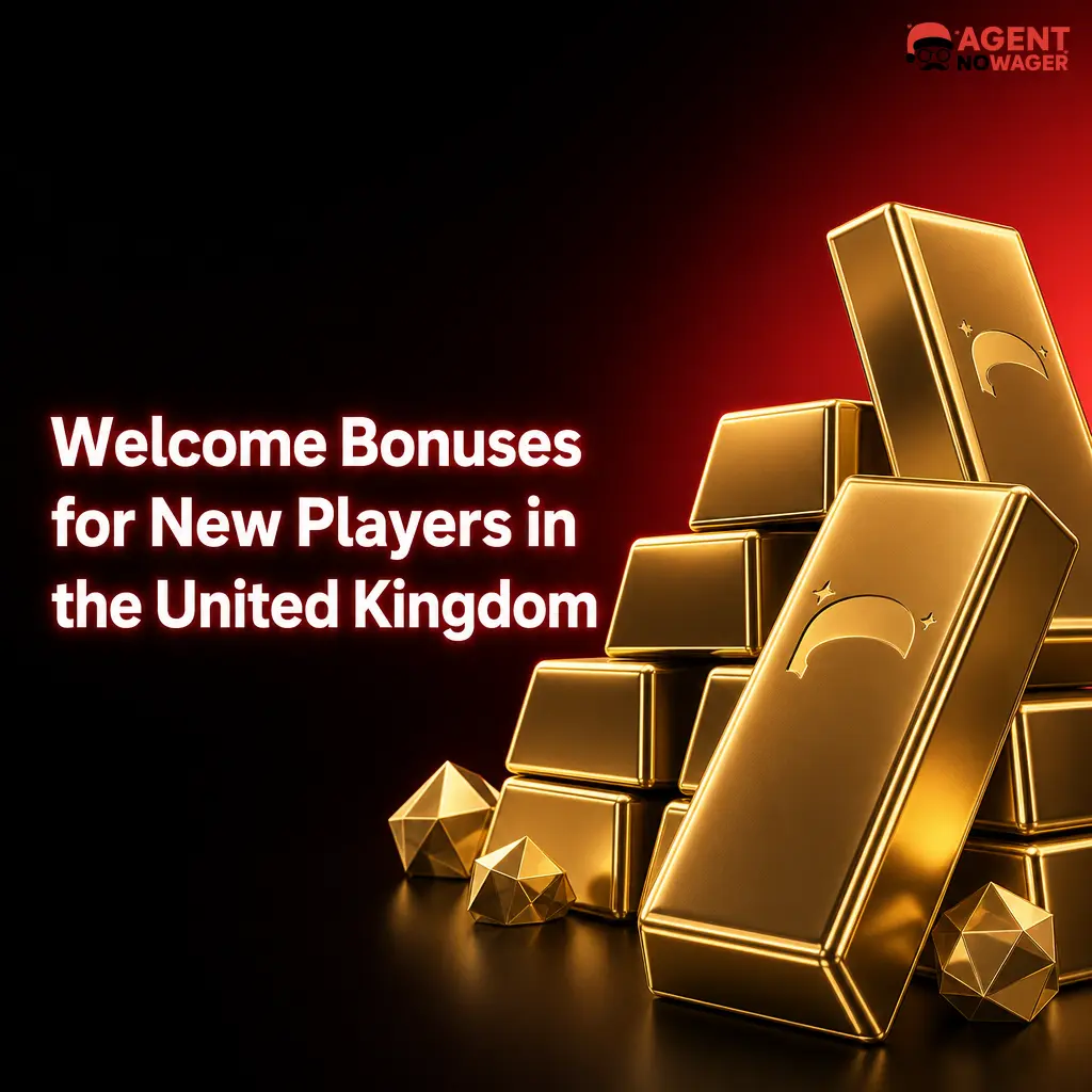 Agent No Wager UK welcome bonus offering 90 free spins and 45% deposit boost for new casino and sportsbook players