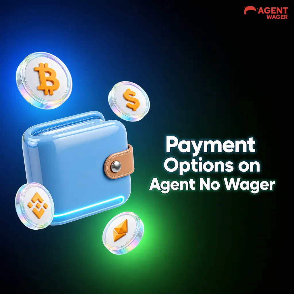 Payment options at Agent No Wager including USDT ERC20, Visa, and Mastercard for UK players