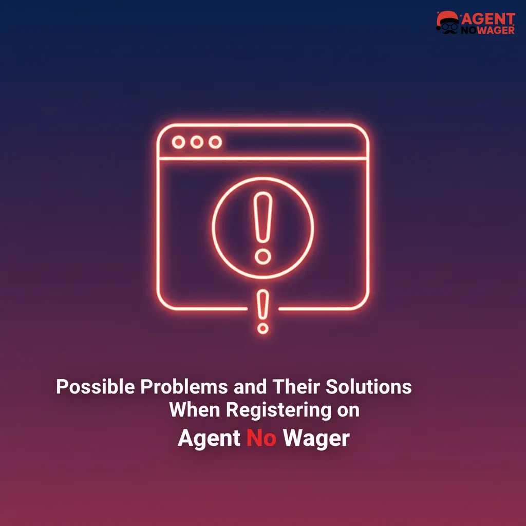Agent No Wager registration issues and fixes: no SMS/email, document verification rejected, page errors, duplicate accounts
