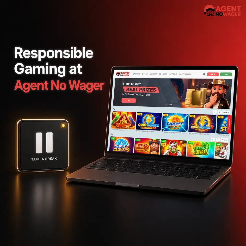 Responsible gambling tools at Agent No Wager including deposit limits, self-exclusion, and UK support resources like GamCare
