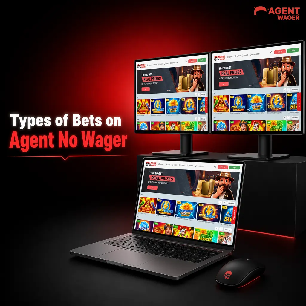 Diagram showing single, express accumulator, and system bet types available on Agent No Wager platform